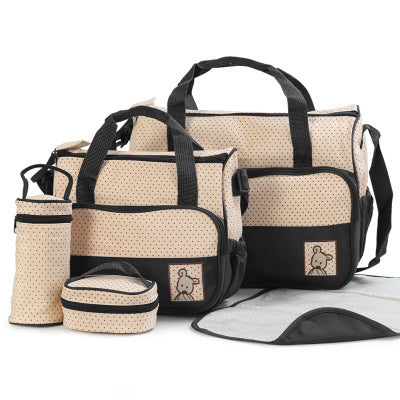 Ensemble de sac à langer pour mamans – comprend un sac à langer, un porte-biberon et des attaches pour poussette