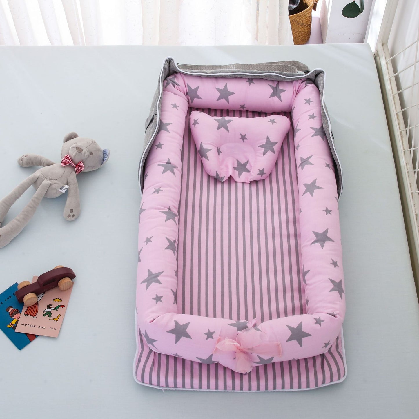 Lit bébé de voyage compact – transat en coton respirant et lavable