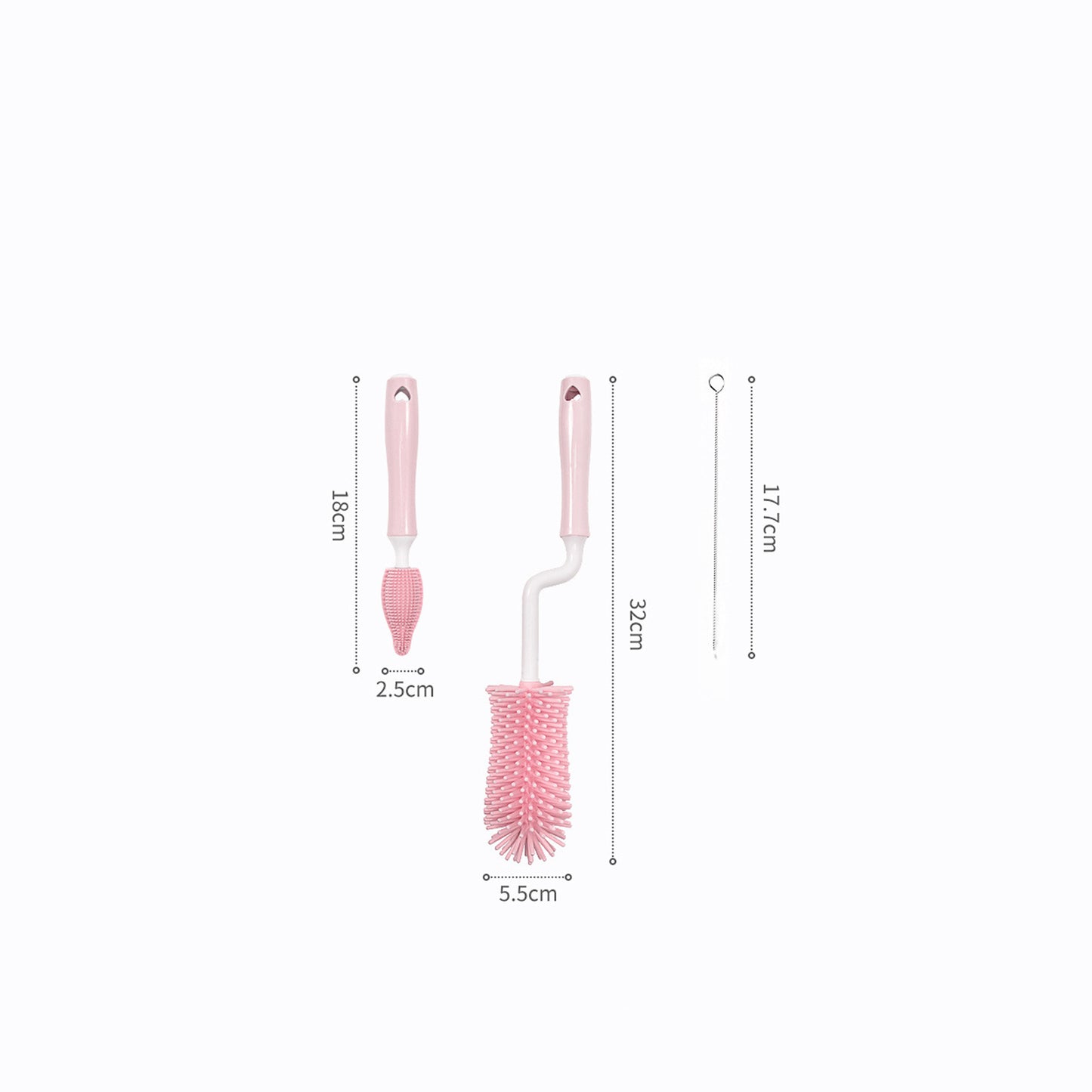 Brosse de nettoyage pour biberons anti-rayures – Sans BPA avec nettoyeur de paille