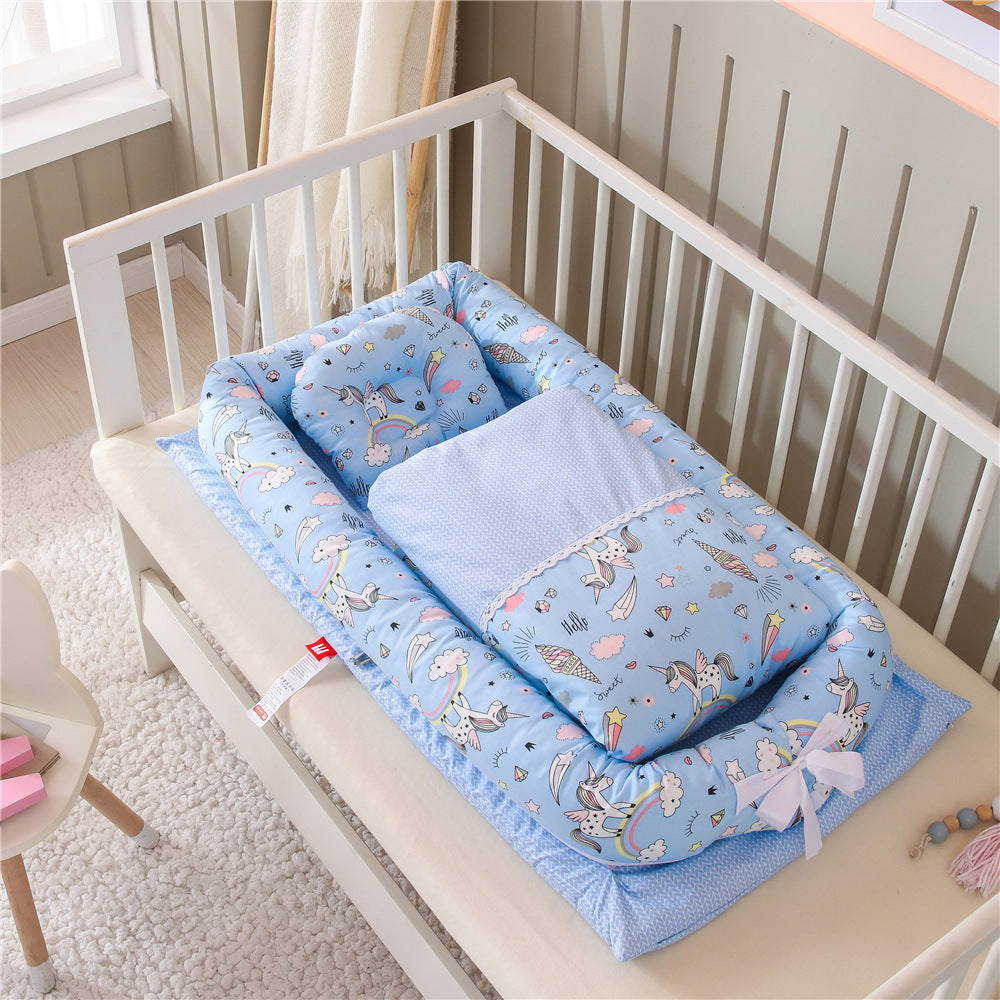 Nid de lit pour nouveau-né – matelas de voyage pliable et moelleux pour berceau ou canapé