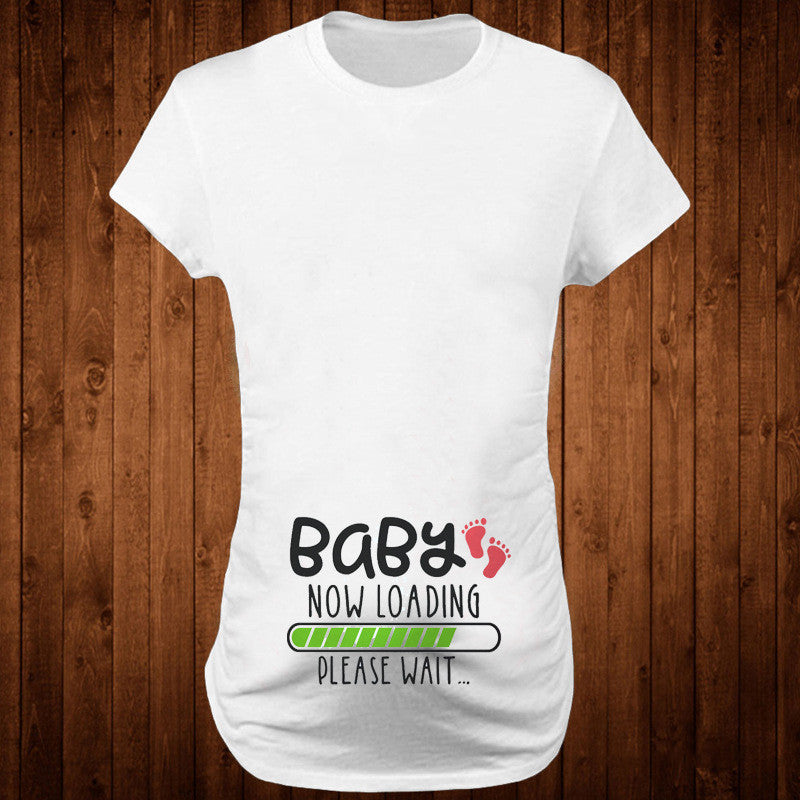 T-shirt de grossesse slim fit avec une lettre amusante « Mama mood on »