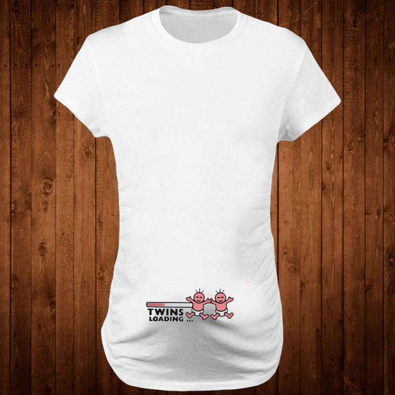 T-shirt de grossesse slim fit avec une lettre amusante « Mama mood on »