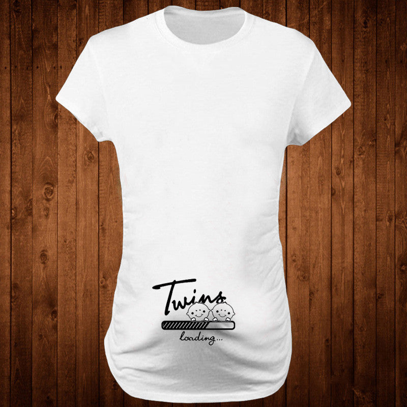 T-shirt de grossesse slim fit avec une lettre amusante « Mama mood on »