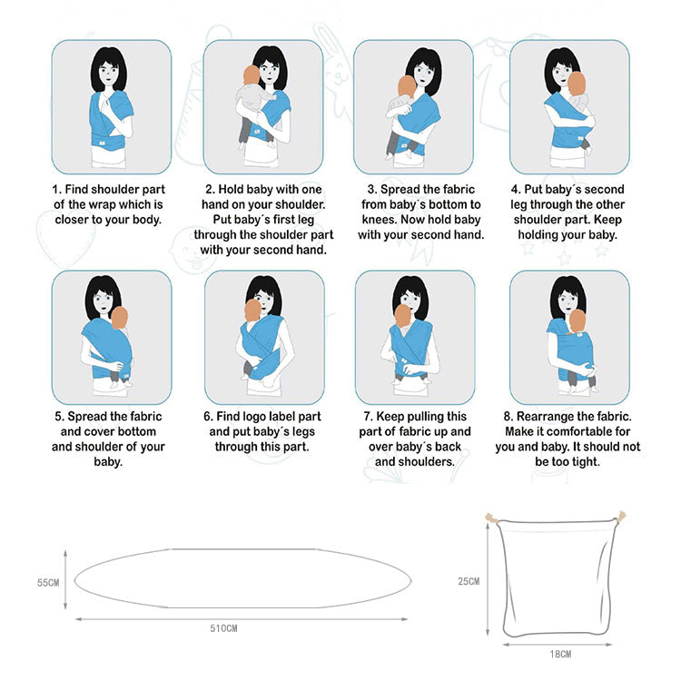 Écharpe porte-bébé confort – écharpe en coton extensible et sécurisée pour les soins du nouveau-né