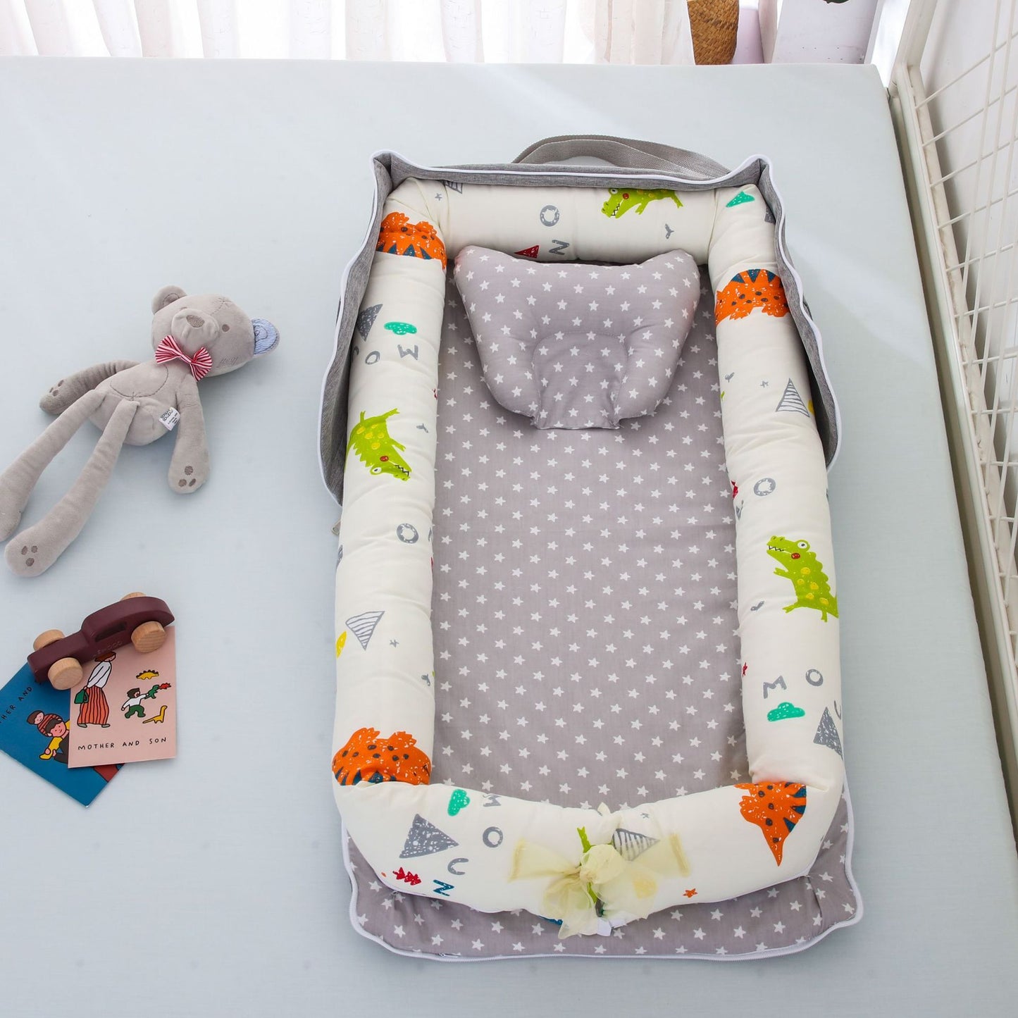 Lit bébé de voyage compact – transat en coton respirant et lavable
