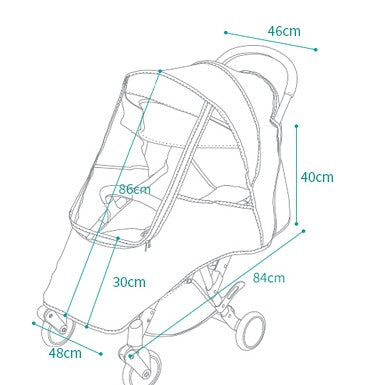 Housse de pluie et de protection contre les intempéries pour poussette – ajustement universel avec chaleur douillette