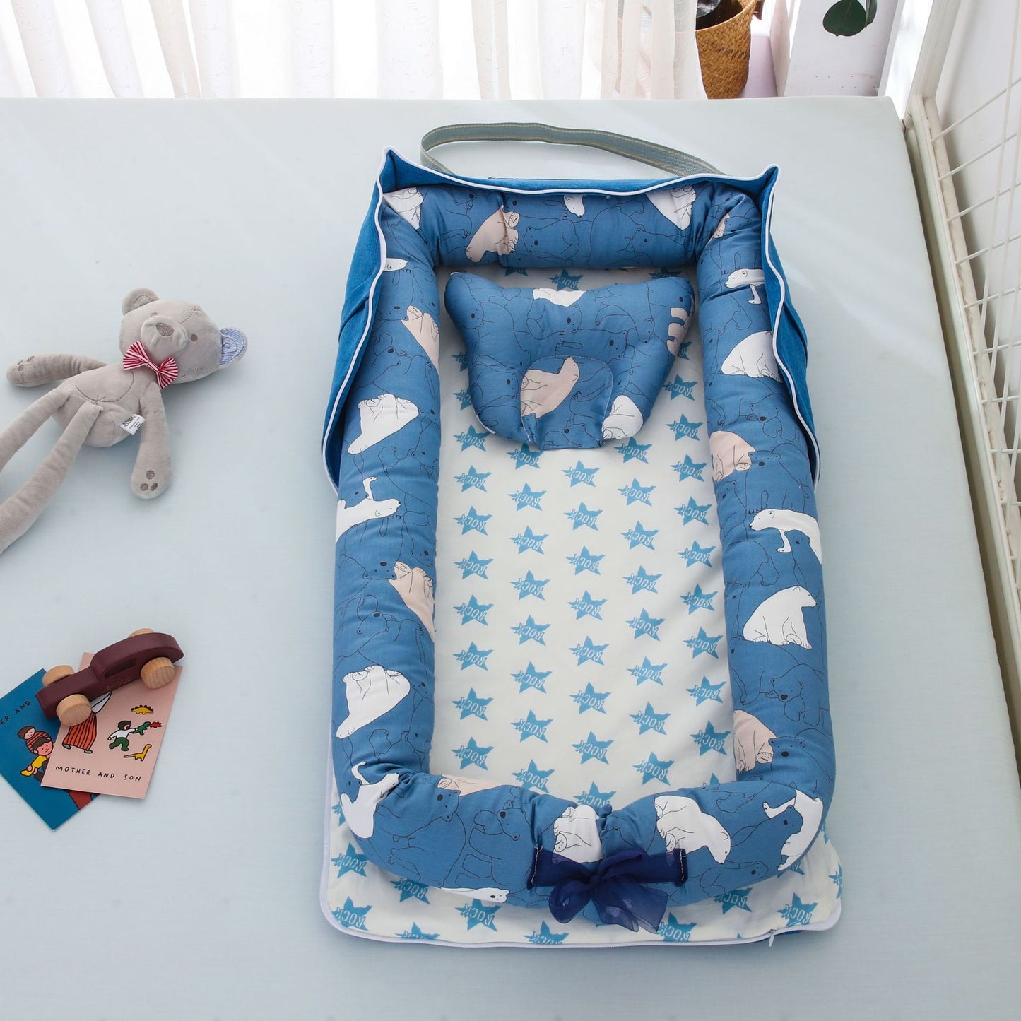 Lit bébé de voyage compact – transat en coton respirant et lavable