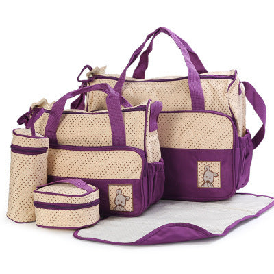 Ensemble de sac à langer pour mamans – comprend un sac à langer, un porte-biberon et des attaches pour poussette