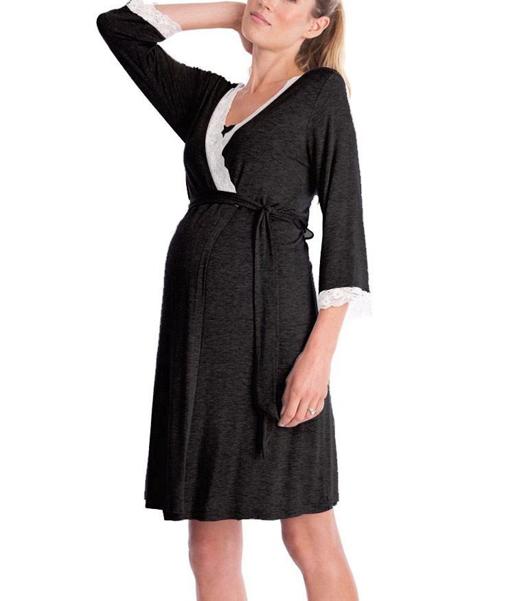 Robe de nuit de maternité douce – idéale pour les nuits de grossesse et post-partum