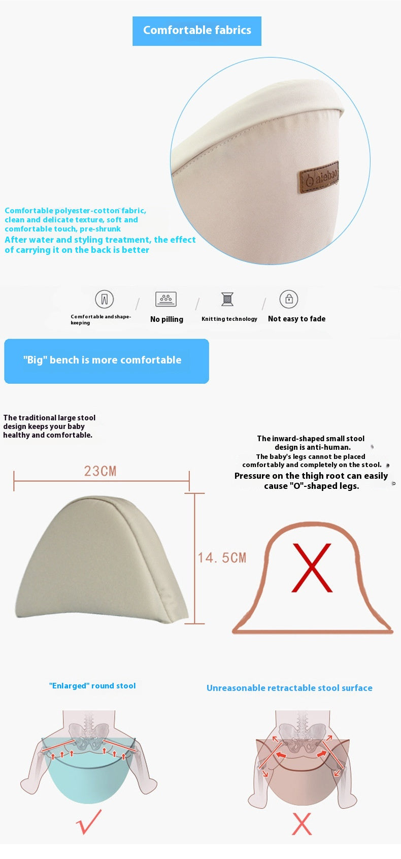 Siège de soutien pour bébé – tabouret simple pour transporter l'enfant confortablement