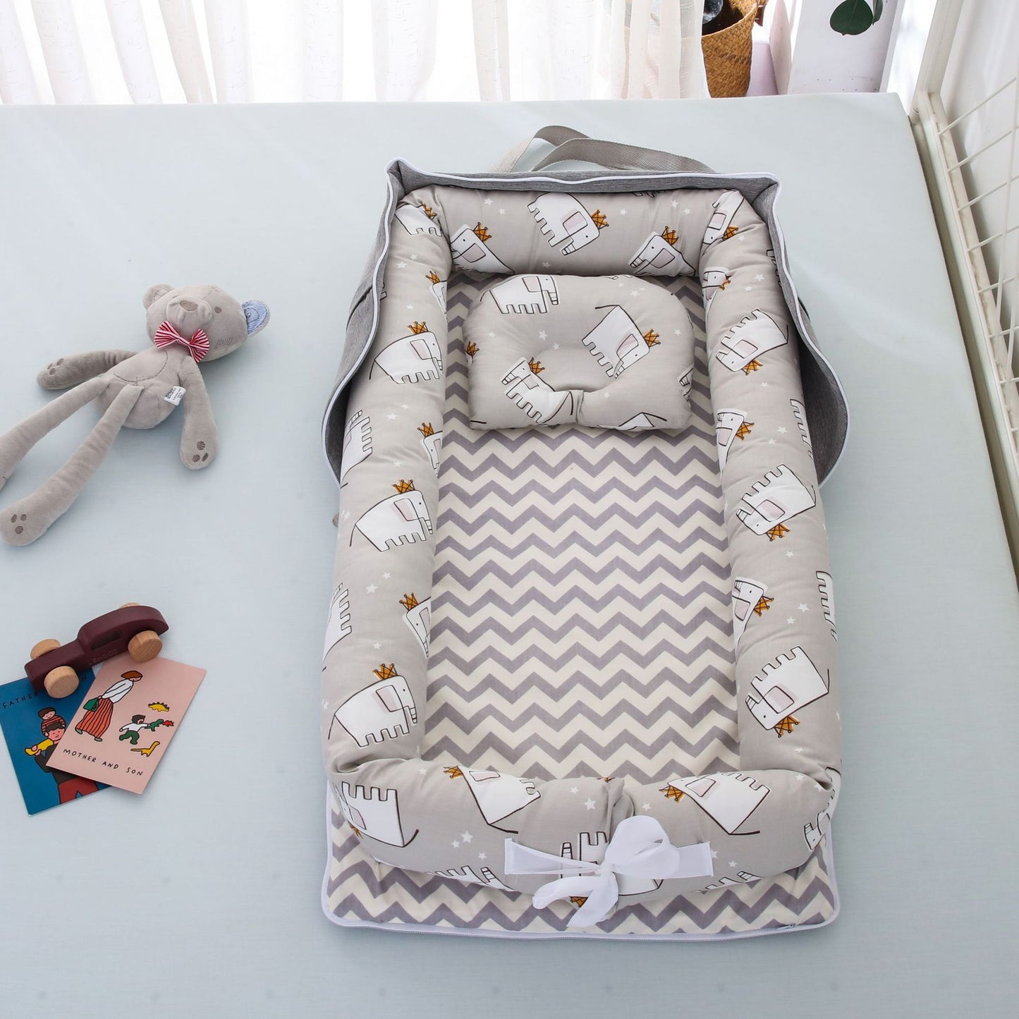 Lit bébé de voyage compact – transat en coton respirant et lavable