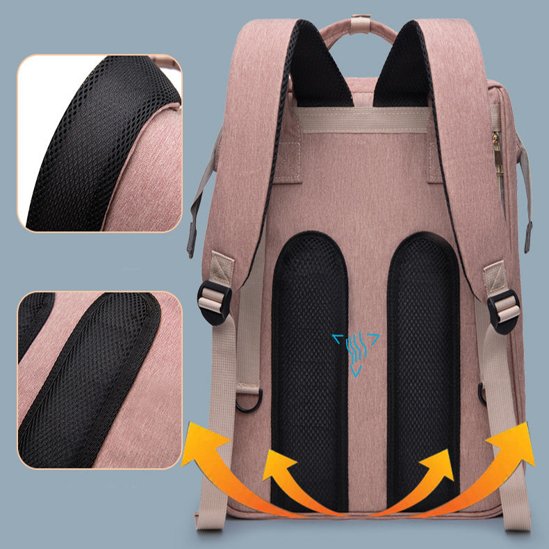 Sac à dos à langer 3 en 1 – avec berceau portable et porte-biberons isothermes