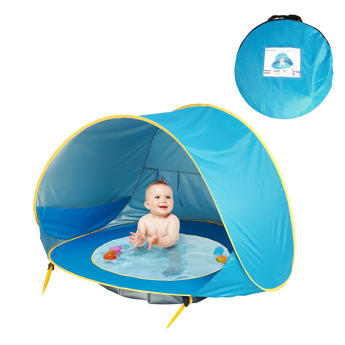 Tente de jeu extérieure pour bébé – Ombre anti-UV avec pataugeoire pour les tout-petits