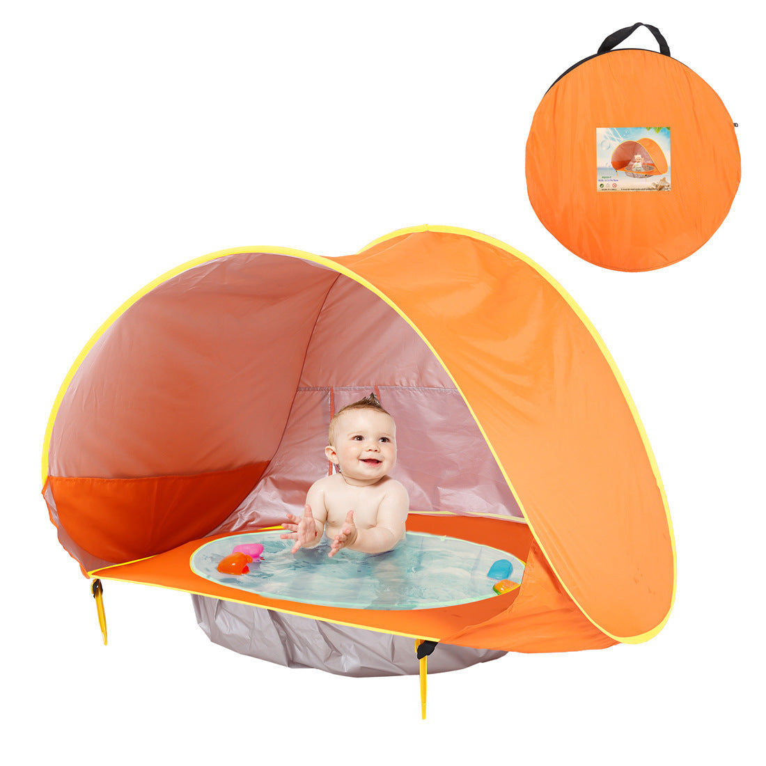 Tente de jeu extérieure pour bébé – Ombre anti-UV avec pataugeoire pour les tout-petits