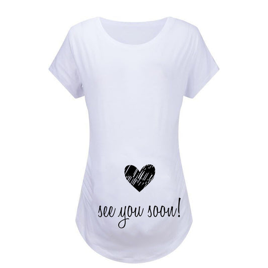 T-shirt de grossesse slim fit avec une lettre amusante « Mama mood on »