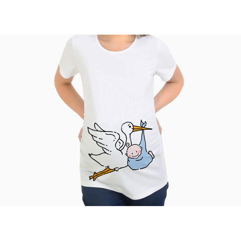 T-shirt de grossesse slim fit avec une lettre amusante « Mama mood on »
