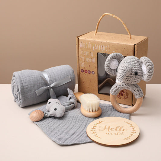 Coffret souvenir pour nouveau-né : kit de bain pour bébé, écharpe de portage douce et articles photo marquants