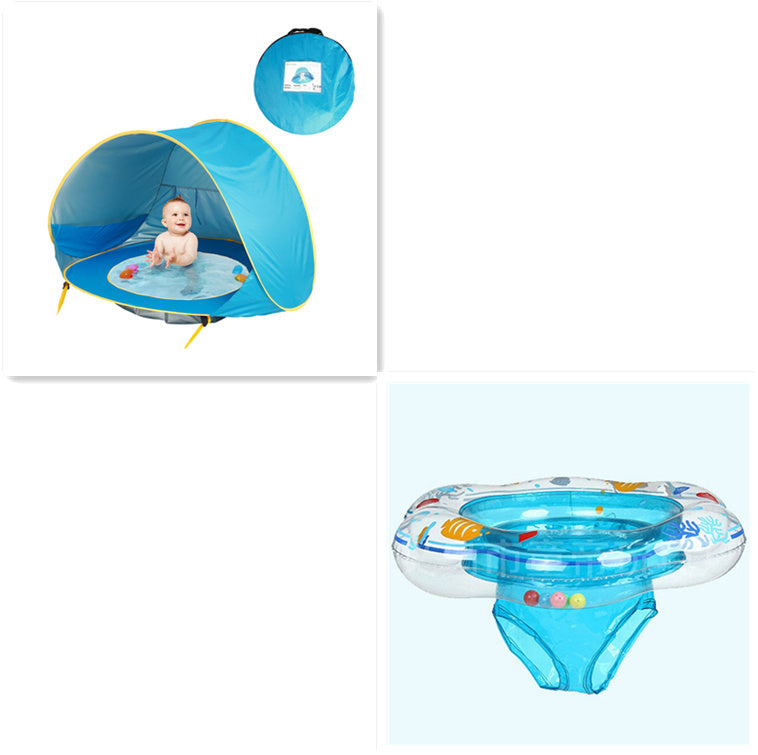 Tente de jeu extérieure pour bébé – Ombre anti-UV avec pataugeoire pour les tout-petits