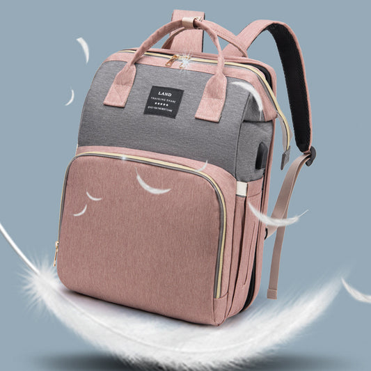 Sac à dos à langer 3 en 1 – avec berceau portable et porte-biberons isothermes