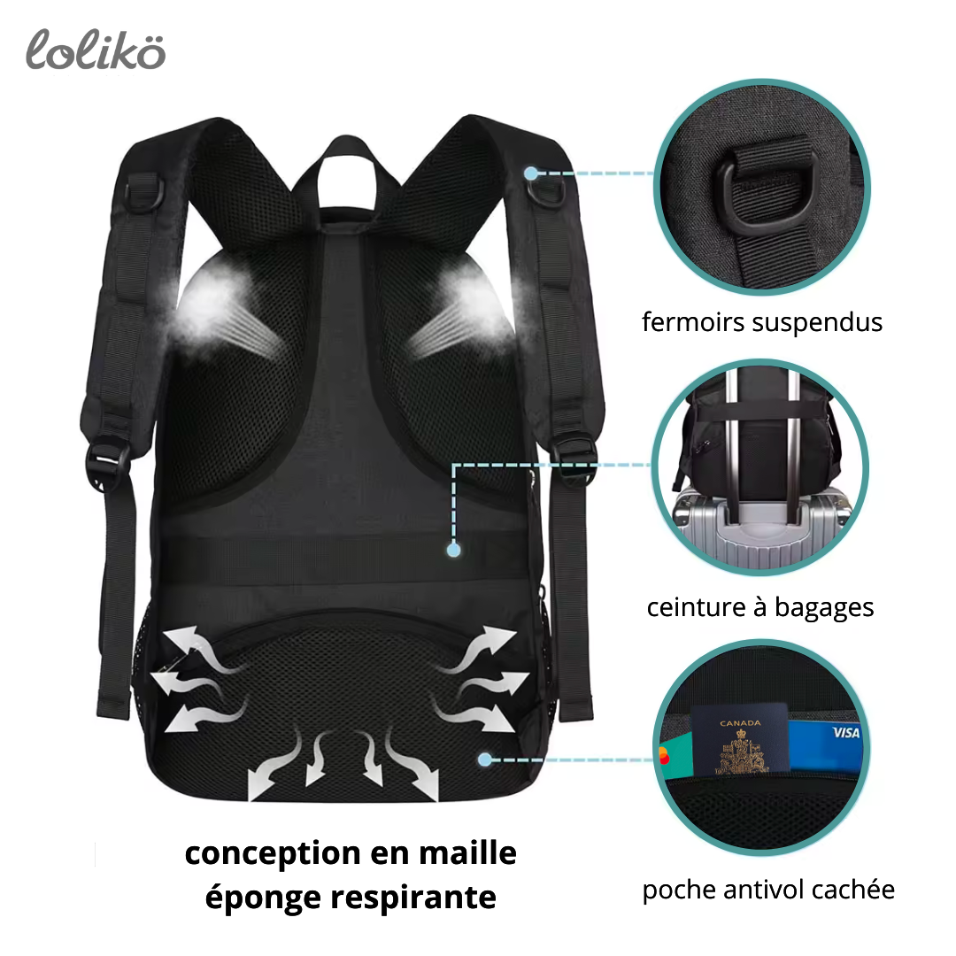 Sac à dos gris multi-usage