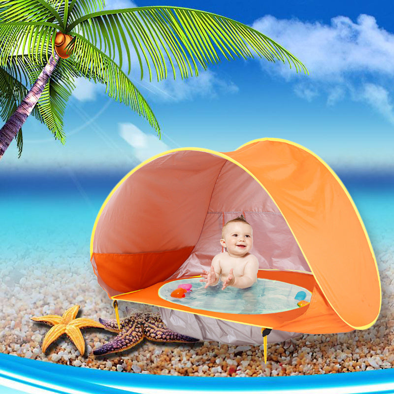 Tente de jeu extérieure pour bébé – Ombre anti-UV avec pataugeoire pour les tout-petits