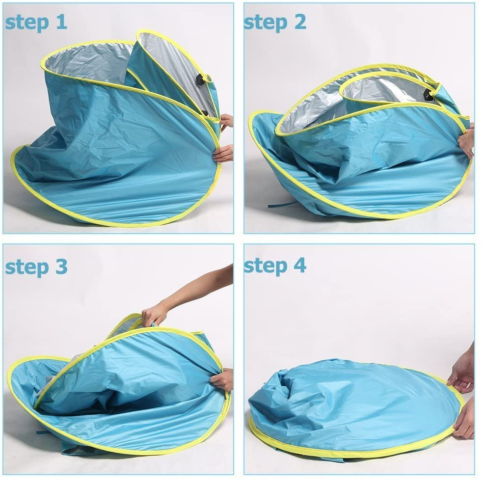 Tente de jeu extérieure pour bébé – Ombre anti-UV avec pataugeoire pour les tout-petits