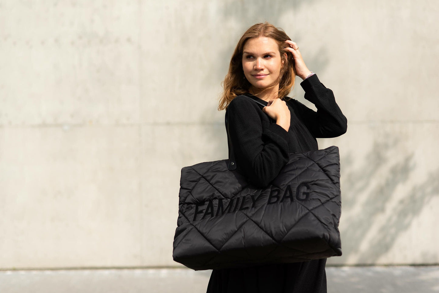 Sac familial — matelassé noir