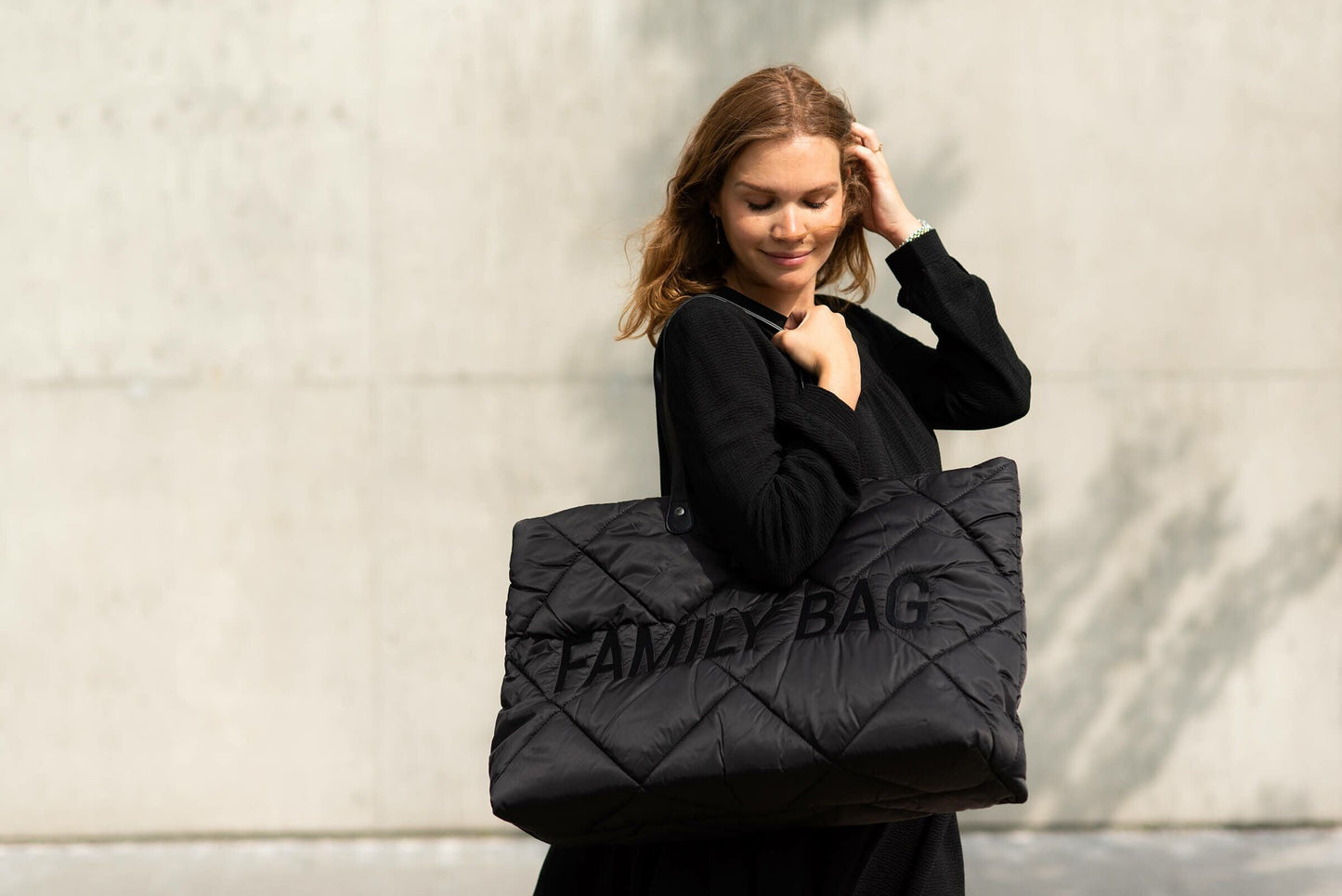 Sac familial — matelassé noir
